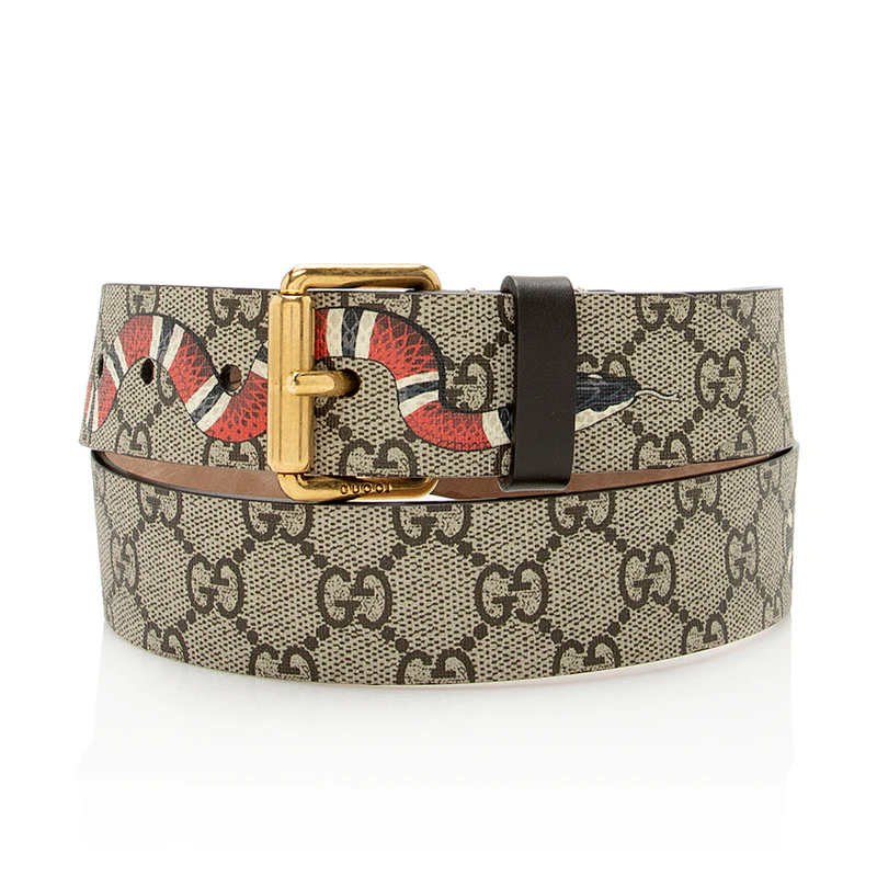 Gucci - Ceinture Snake Canvas GG Supreme beige